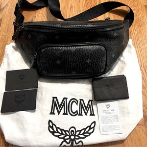 MCM black monogram Bum Bag